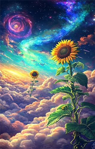Puzzle 150 Teile Sternenhimmel Sonnenblume 35 x 25 cm Puzzles für Erwachsene Herausforderndes Rätsel Lernspiel für Die Ganze Familie Geschenke für Frauen Männer 150 Teile Puzzle von QiHon