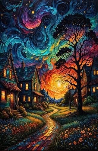 Puzzle 150 Teile Sternenklare Nachtszenerie 35 x 25 cm Puzzles für Erwachsene Herausforderndes Rätsel Lernspiel für Die Ganze Familie Geschenke für Frauen Männer 150 Teile Puzzle von QiHon