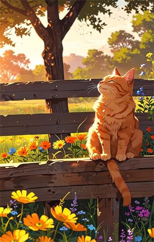 Puzzle 150 Teile Tier Katze Blume 35 x 25 cm Puzzles für Erwachsene Herausforderndes Rätsel Lernspiel für Die Ganze Familie Geschenke für Frauen Männer 150 Teile Puzzle von QiHon