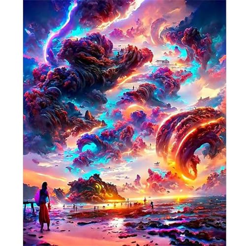 Puzzle 1500 Teile Fantasie Himmelslandschaft, Puzzle Erwachsene 87 x 57 cm, Herausforderndes Rätsel, Puzzlespiele für Die Ganze Familie, Klassische Puzzles für Erwachsene 1500 Teile von QiHon