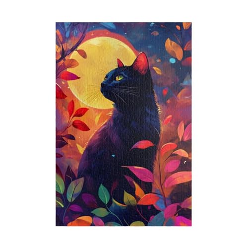 Puzzle 1500 Teile Mond Tiere Katzen 87 x 57 cm Puzzles für Erwachsene Herausforderndes Rätsel Lernspiel für Die Ganze Familie Geschenke für Frauen Männer 1500 Teile Puzzle von QiHon