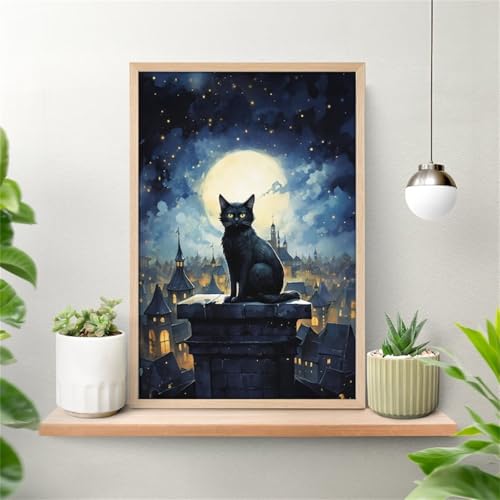 Puzzle 1500 Teile Mondstadt Katze 87 x 57 cm Puzzles für Erwachsene Herausforderndes Rätsel Lernspiel für Die Ganze Familie Geschenke für Frauen Männer 1500 Teile Puzzle von QiHon