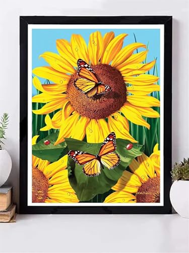 Puzzle 1500 Teile Schmetterling Sonnenblume, Puzzle Erwachsene 87 x 57 cm, Herausforderndes Rätsel, Puzzlespiele für Die Ganze Familie, Klassische Puzzles für Erwachsene 1500 Teile von QiHon