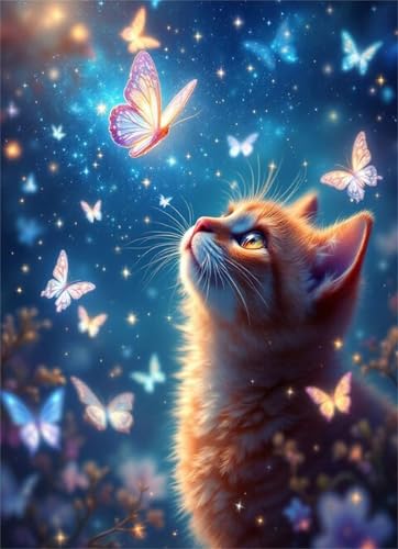 Puzzle 1500 Teile Schmetterlingskatze 87 x 57 cm Puzzles für Erwachsene Herausforderndes Rätsel Lernspiel für Die Ganze Familie Geschenke für Frauen Männer 1500 Teile Puzzle von QiHon