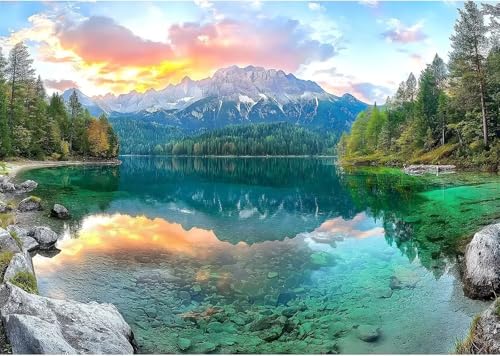 Puzzle 1500 Teile See Wälder Berge 87 x 57 cm Puzzles für Erwachsene Herausforderndes Rätsel Lernspiel für Die Ganze Familie Geschenke für Frauen Männer 1500 Teile Puzzle von QiHon