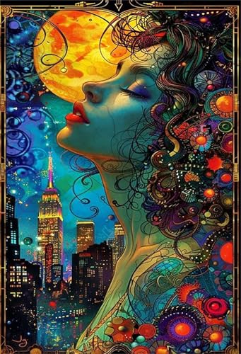 Puzzle 200 Teile Erwachsene Mond Stadt Mädchen 35 x 25 cm Puzzles für Erwachsene Pädagogisches Spiel Herausforderung Spielzeug Impossible Puzzle 200 Teile Puzzles von QiHon