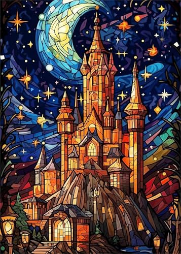 Puzzle 200 Teile Erwachsene Mondschloss 35 x 25 cm Puzzles für Erwachsene Pädagogisches Spiel Herausforderung Spielzeug Impossible Puzzle 200 Teile Puzzles von QiHon