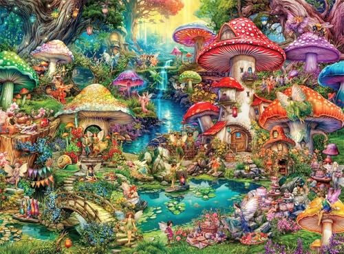 Puzzle 200 Teile Erwachsene Traumhafte Landschaft Pilz 35 x 25 cm Puzzles für Erwachsene Pädagogisches Spiel Herausforderung Spielzeug Impossible Puzzle 200 Teile Puzzles von QiHon