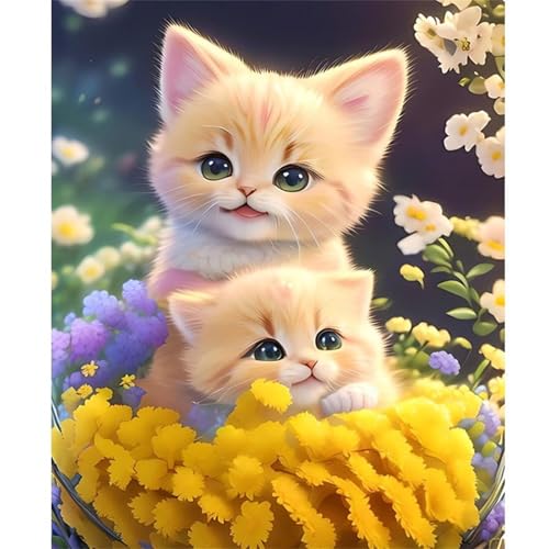 Puzzle 2000 Teile Blumen Tier Katzen, Puzzle Erwachsene 100 x 70 cm, Herausforderndes Rätsel, Puzzlespiele für Die Ganze Familie, Klassische Puzzles für Erwachsene 2000 Teile von QiHon