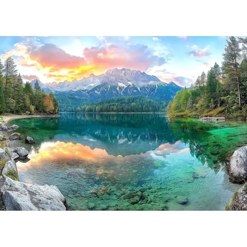 Puzzle 2000 Teile Erwachsene Bergwälder Seen 100 x 70 cm Puzzles für Erwachsene Pädagogisches Spiel Herausforderung Spielzeug Impossible Puzzle 2000 Teile Puzzles von QiHon