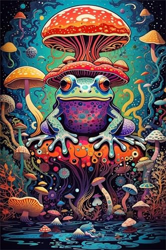 Puzzle 2000 Teile Erwachsene Fantasie Pilzfrösche 100 x 70 cm Puzzles für Erwachsene Pädagogisches Spiel Herausforderung Spielzeug Impossible Puzzle 2000 Teile Puzzles von QiHon