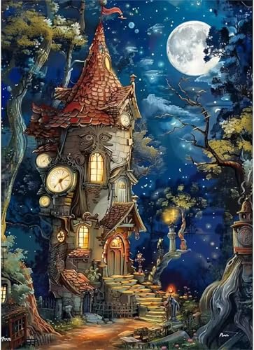 Puzzle 2000 Teile Erwachsene Mond Baumhaus 100 x 70 cm Puzzles für Erwachsene Pädagogisches Spiel Herausforderung Spielzeug Impossible Puzzle 2000 Teile Puzzles von QiHon