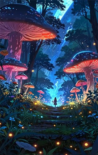 Puzzle 2000 Teile Erwachsene Pilz Wald 100 x 70 cm Puzzles für Erwachsene Pädagogisches Spiel Herausforderung Spielzeug Impossible Puzzle 2000 Teile Puzzles von QiHon