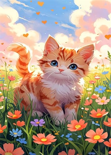 Puzzle 2000 Teile Erwachsene Tier Katze Blume 100 x 70 cm Puzzles für Erwachsene Pädagogisches Spiel Herausforderung Spielzeug Impossible Puzzle 2000 Teile Puzzles von QiHon