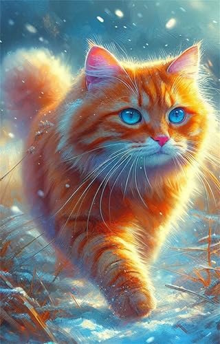 Puzzle 2000 Teile Erwachsene Tiere Katze Schnee 100 x 70 cm Puzzles für Erwachsene Pädagogisches Spiel Herausforderung Spielzeug Impossible Puzzle 2000 Teile Puzzles von QiHon
