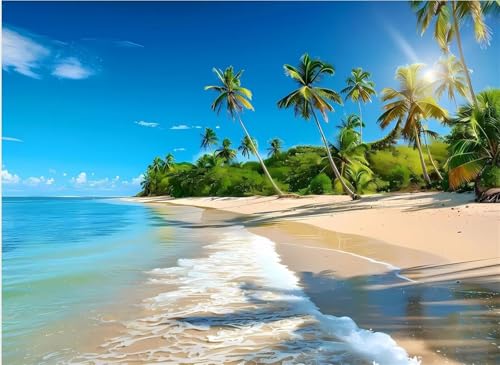Puzzle 2000 Teile Erwachsene Tropische Pflanzen Strand 100 x 70 cm Puzzles für Erwachsene Pädagogisches Spiel Herausforderung Spielzeug Impossible Puzzle 2000 Teile Puzzles von QiHon