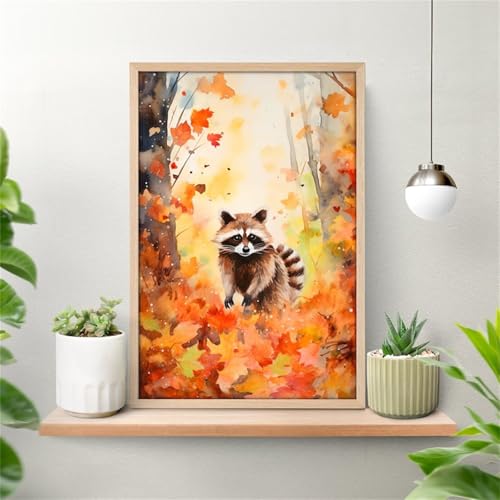 Puzzle 300 Teile Ahornblatt Waschbär 38 x 26 cm Puzzles für Erwachsene Herausforderndes Rätsel Lernspiel für Die Ganze Familie Geschenke für Frauen Männer 300 Teile Puzzle von QiHon
