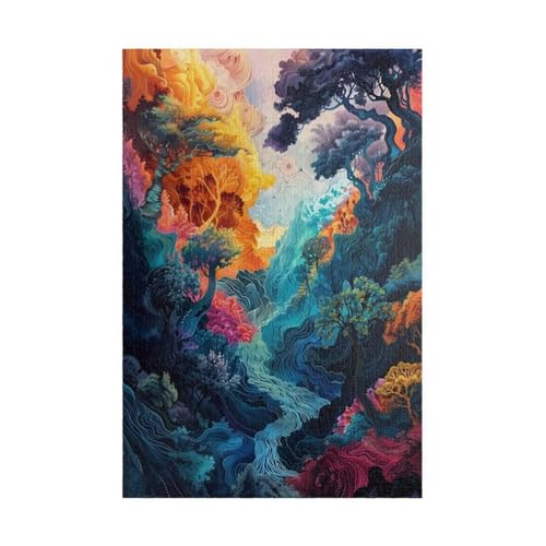 Puzzle 300 Teile Aquarelllandschaft 38 x 26 cm Puzzles für Erwachsene Herausforderndes Rätsel Lernspiel für Die Ganze Familie Geschenke für Frauen Männer 300 Teile Puzzle von QiHon