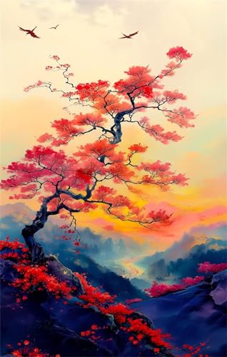 Puzzle 300 Teile Berg Baum Blume 38 x 26 cm Puzzles für Erwachsene Herausforderndes Rätsel Lernspiel für Die Ganze Familie Geschenke für Frauen Männer 300 Teile Puzzle von QiHon