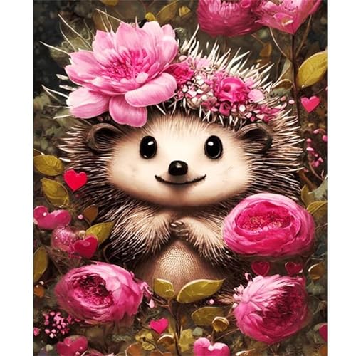 Puzzle 300 Teile Blume Tier Igel, Puzzle Erwachsene 38 x 26 cm, Herausforderndes Rätsel, Puzzlespiele für Die Ganze Familie, Klassische Puzzles für Erwachsene 300 Teile von QiHon