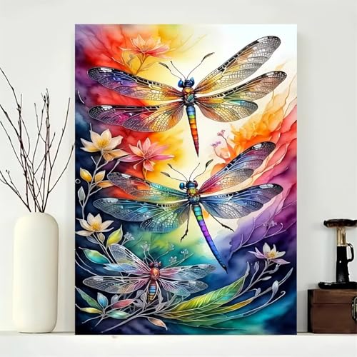 Puzzle 300 Teile Blumen Libellen 38 x 26 cm Puzzles für Erwachsene Herausforderndes Rätsel Lernspiel für Die Ganze Familie Geschenke für Frauen Männer 300 Teile Puzzle von QiHon