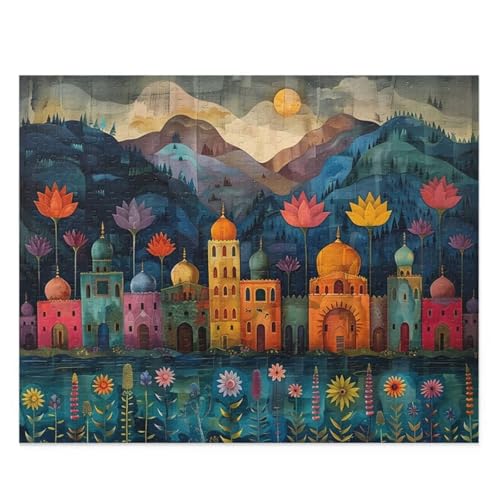 Puzzle 300 Teile Cartoon Stadt 38 x 26 cm Puzzles für Erwachsene Herausforderndes Rätsel Lernspiel für Die Ganze Familie Geschenke für Frauen Männer 300 Teile Puzzle von QiHon