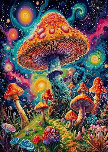 Puzzle 300 Teile Erwachsene Aquarell Pilze 40 x 28 cm Puzzles für Erwachsene Pädagogisches Spiel Herausforderung Spielzeug Impossible Puzzle 300 Teile Puzzles von QiHon
