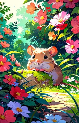 Puzzle 300 Teile Erwachsene Blumenhamster 40 x 28 cm Puzzles für Erwachsene Pädagogisches Spiel Herausforderung Spielzeug Impossible Puzzle 300 Teile Puzzles von QiHon