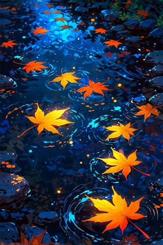 Puzzle 300 Teile Erwachsene Fluss Ahornblätter 40 x 28 cm Puzzles für Erwachsene Pädagogisches Spiel Herausforderung Spielzeug Impossible Puzzle 300 Teile Puzzles von QiHon