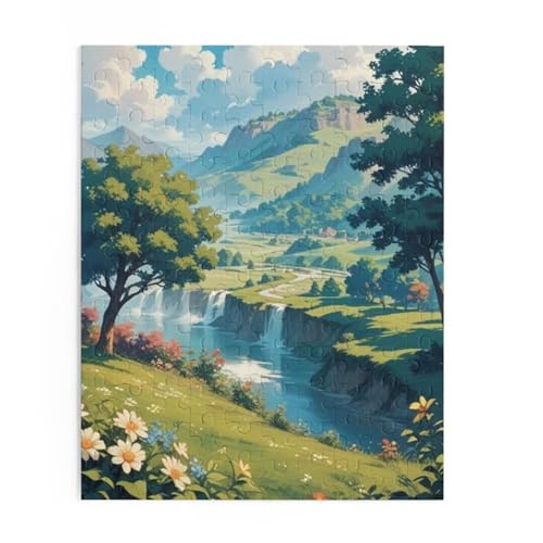 Puzzle 300 Teile Erwachsene Gebirge Baum Fluss 40 x 28 cm Puzzles für Erwachsene Pädagogisches Spiel Herausforderung Spielzeug Impossible Puzzle 300 Teile Puzzles von QiHon