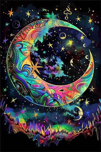 Puzzle 300 Teile Erwachsene Mond Sterne 40 x 28 cm Puzzles für Erwachsene Pädagogisches Spiel Herausforderung Spielzeug Impossible Puzzle 300 Teile Puzzles von QiHon