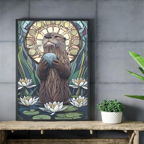Puzzle 300 Teile Erwachsene Otter Lotusblumen 40 x 28 cm Puzzles für Erwachsene Pädagogisches Spiel Herausforderung Spielzeug Impossible Puzzle 300 Teile Puzzles von QiHon