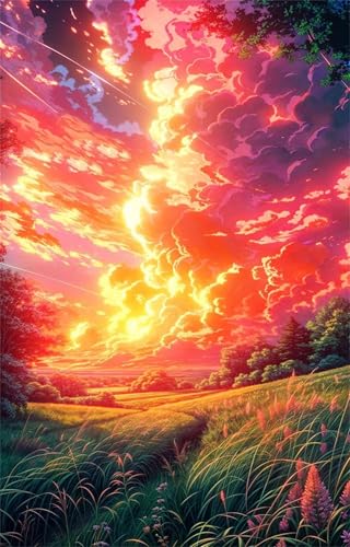 Puzzle 300 Teile Erwachsene Sonnenaufgang Weizenfeld 40 x 28 cm Puzzles für Erwachsene Pädagogisches Spiel Herausforderung Spielzeug Impossible Puzzle 300 Teile Puzzles von QiHon