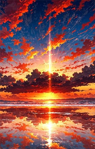 Puzzle 300 Teile Erwachsene Sonnenaufgangs Landschaft 40 x 28 cm Puzzles für Erwachsene Pädagogisches Spiel Herausforderung Spielzeug Impossible Puzzle 300 Teile Puzzles von QiHon