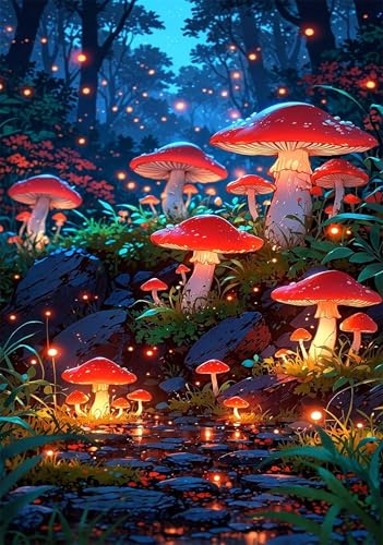 Puzzle 300 Teile Erwachsene Süßer Pilz 40 x 28 cm Puzzles für Erwachsene Pädagogisches Spiel Herausforderung Spielzeug Impossible Puzzle 300 Teile Puzzles von QiHon