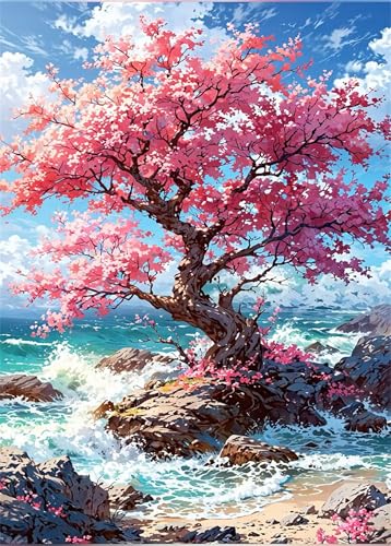 Puzzle 300 Teile Erwachsene Wellen Blumen Bäume 40 x 28 cm Puzzles für Erwachsene Pädagogisches Spiel Herausforderung Spielzeug Impossible Puzzle 300 Teile Puzzles von QiHon