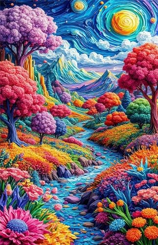 Puzzle 300 Teile Farbenfrohe Landschaft 38 x 26 cm Puzzles für Erwachsene Herausforderndes Rätsel Lernspiel für Die Ganze Familie Geschenke für Frauen Männer 300 Teile Puzzle von QiHon