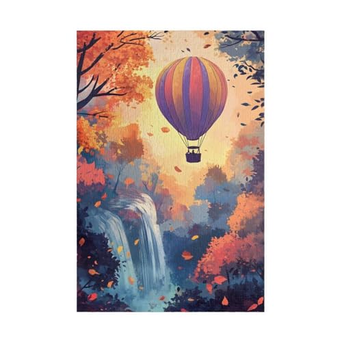 Puzzle 300 Teile Heißluftballon Wasserfall 38 x 26 cm Puzzles für Erwachsene Herausforderndes Rätsel Lernspiel für Die Ganze Familie Geschenke für Frauen Männer 300 Teile Puzzle von QiHon