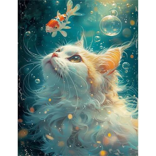 Puzzle 300 Teile Koi Tier Katze, Puzzle Erwachsene 38 x 26 cm, Herausforderndes Rätsel, Puzzlespiele für Die Ganze Familie, Klassische Puzzles für Erwachsene 300 Teile von QiHon