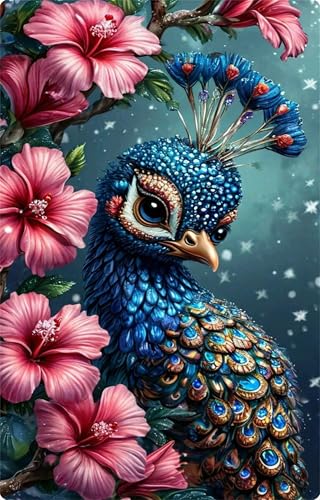 Puzzle 300 Teile Rosa Blume Pfau 38 x 26 cm Puzzles für Erwachsene Herausforderndes Rätsel Lernspiel für Die Ganze Familie Geschenke für Frauen Männer 300 Teile Puzzle von QiHon