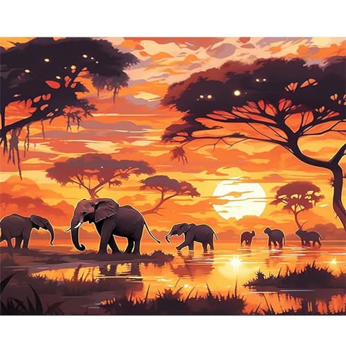 Puzzle 300 Teile Sonnenuntergang Elefant, Puzzle Erwachsene 38 x 26 cm, Herausforderndes Rätsel, Puzzlespiele für Die Ganze Familie, Klassische Puzzles für Erwachsene 300 Teile Puzzle 300 Teile Sonnenuntergang Elefant, Puzzle Erwachsene 38 x 26 cm, Herausforderndes Rätsel, Puzzlespiele für Die Ganze Familie, Klassische Puzzles für Erwachsene 300 Teile von QiHon
