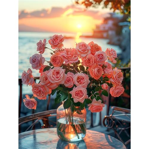 Puzzle 300 Teile Sonnenuntergangsrosen, Puzzle Erwachsene 40 x 28 cm, Herausforderndes Rätsel, Puzzlespiele für Die Ganze Familie, Klassische Puzzles für Erwachsene 300 Teile von QiHon