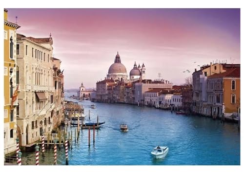 Puzzle 300 Teile Stadt Fluss Landschaft, Puzzle Erwachsene 40 x 28 cm, Herausforderndes Rätsel, Puzzlespiele für Die Ganze Familie, Klassische Puzzles für Erwachsene 300 Teile von QiHon