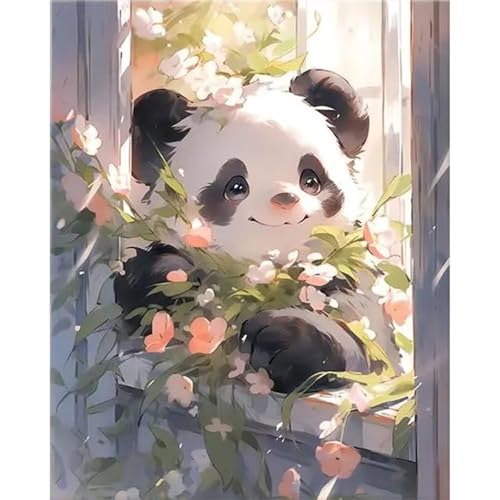 Puzzle 300 Teile Tier Panda Blume, Puzzle Erwachsene 38 x 26 cm, Herausforderndes Rätsel, Puzzlespiele für Die Ganze Familie, Klassische Puzzles für Erwachsene 300 Teile von QiHon