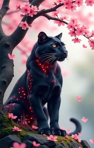 Puzzle 300 Teile Tiere Leopard Blumen 38 x 26 cm Puzzles für Erwachsene Herausforderndes Rätsel Lernspiel für Die Ganze Familie Geschenke für Frauen Männer 300 Teile Puzzle von QiHon