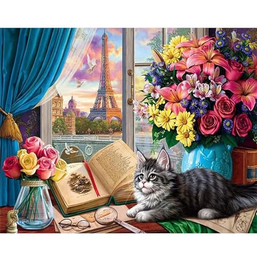 Puzzle 500 Teile Blumenlandschaft Katze, Puzzle Erwachsene 52 x 38 cm, Herausforderndes Rätsel, Puzzlespiele für Die Ganze Familie, Klassische Puzzles für Erwachsene 500 Teile Puzzle 500 Teile Blumenlandschaft Katze, Puzzle Erwachsene 52 x 38 cm, Herausforderndes Rätsel, Puzzlespiele für Die Ganze Familie, Klassische Puzzles für Erwachsene 500 Teile von QiHon