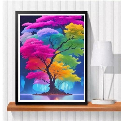 Puzzle 500 Teile Bunte Bäume, Puzzle Erwachsene 52 x 38 cm, Herausforderndes Rätsel, Puzzlespiele für Die Ganze Familie, Klassische Puzzles für Erwachsene 500 Teile von QiHon