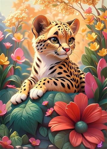 Puzzle 500 Teile Cartoon Tiger Flower 52 x 38 cm Puzzles für Erwachsene Herausforderndes Rätsel Lernspiel für Die Ganze Familie Geschenke für Frauen Männer 500 Teile Puzzle von QiHon
