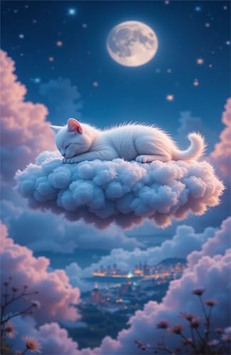 Puzzle 500 Teile Mondwolke Katze 52 x 38 cm Puzzles für Erwachsene Herausforderndes Rätsel Lernspiel für Die Ganze Familie Geschenke für Frauen Männer 500 Teile Puzzle Puzzle 500 Teile Mondwolke Katze 52 x 38 cm Puzzles für Erwachsene Herausforderndes Rätsel Lernspiel für Die Ganze Familie Geschenke für Frauen Männer 500 Teile Puzzle von QiHon