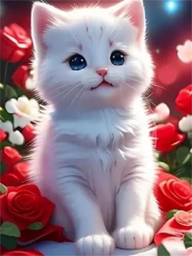 Puzzle 500 Teile Rote Rosen Blumen Katze, Puzzle Erwachsene 52 x 38 cm, Herausforderndes Rätsel, Puzzlespiele für Die Ganze Familie, Klassische Puzzles für Erwachsene 500 Teile Puzzle 500 Teile Rote Rosen Blumen Katze, Puzzle Erwachsene 52 x 38 cm, Herausforderndes Rätsel, Puzzlespiele für Die Ganze Familie, Klassische Puzzles für Erwachsene 500 Teile von QiHon